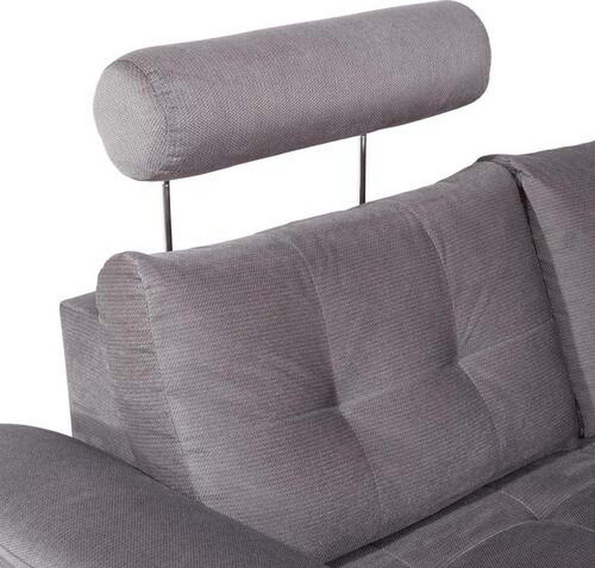 ECKSOFA Dunkelgrau Webstoff  - Dunkelgrau/Dunkelbraun, KONVENTIONELL, Kunststoff/Textil (251/183cm) - Livetastic