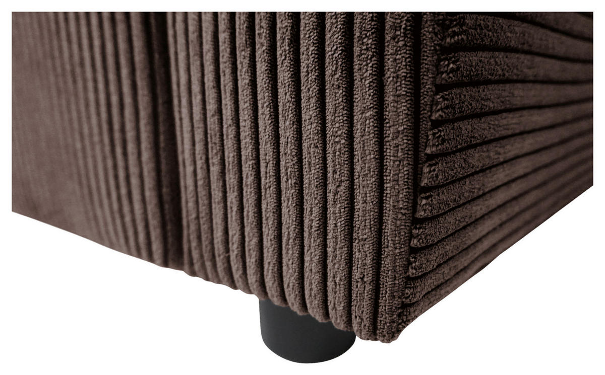 ECKSOFA TERMOLI in Cord Braun  155/231 cm  - Schwarz/Braun, Design, Kunststoff/Textil (155/231cm) - MID.YOU