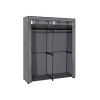STOFFSCHRANK140/174/43 cm,  in Grau  - Grau, Trend, Kunststoff/Textil (140/174/43cm) - Boxxx