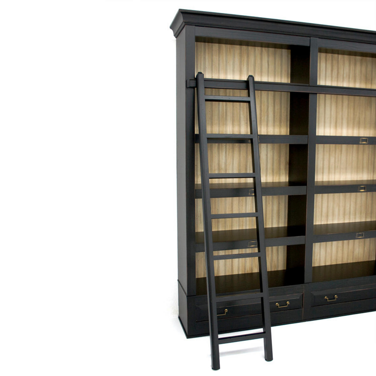 BÜCHERWAND Pinie teilmassiv Creme, Schwarz  - Creme/Schwarz, LIFESTYLE, Holz/Metall (311/238,5/46,5cm) - Livetastic