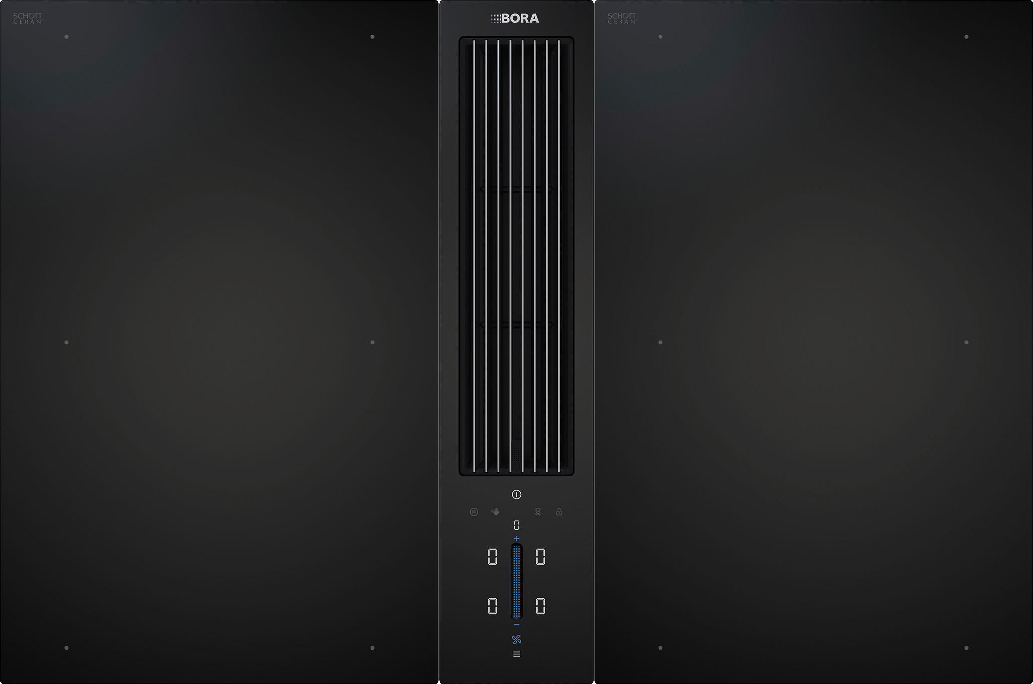 KOCHFELD-DUNSTABZUG-KOMBI CKA2FI  - Schwarz, Basics, Glas/Metall (77/51,5/5,8cm) - Bora