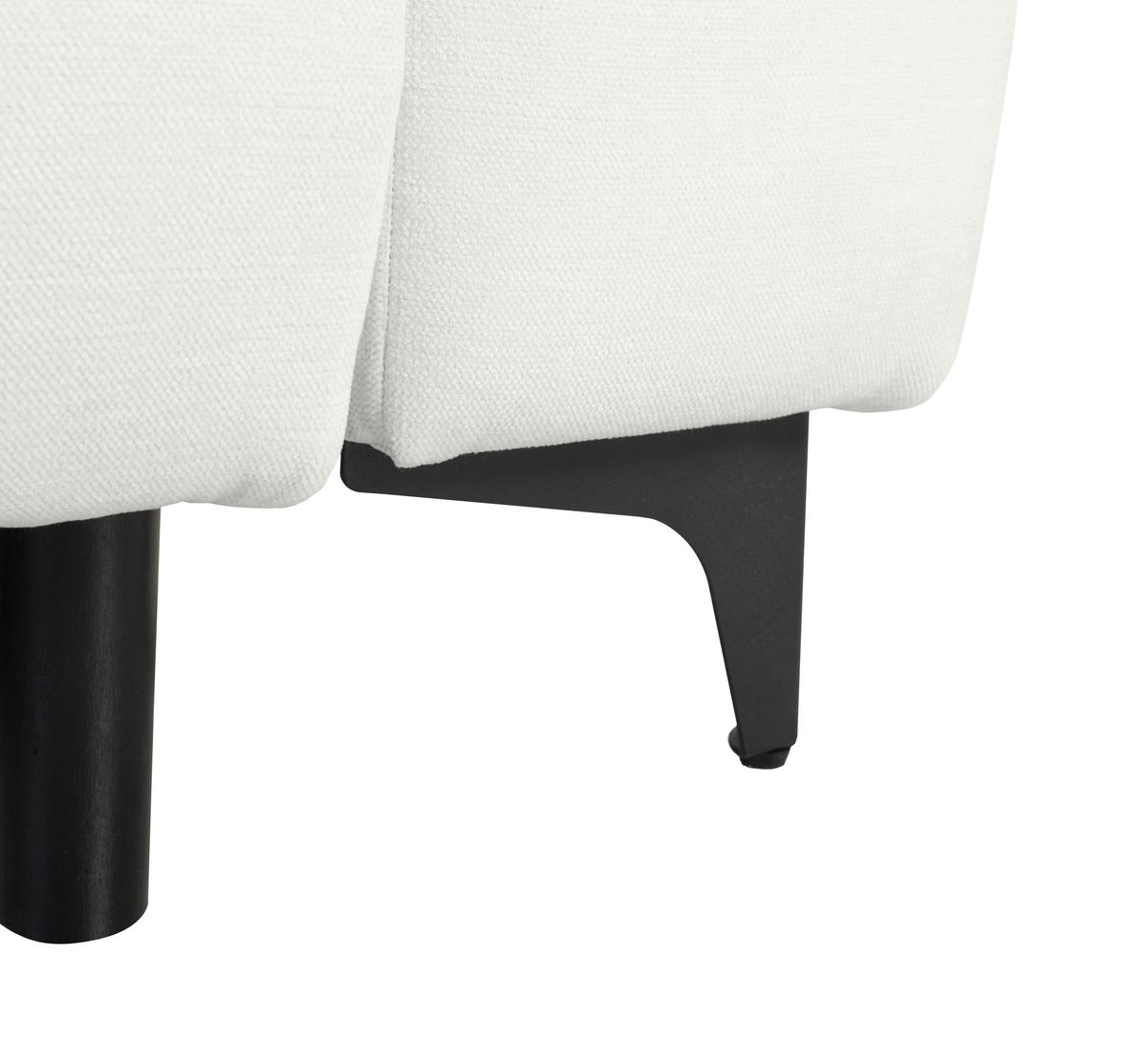 ECKSOFA Moli Creme  - Creme/Schwarz, Design, Textil/Metall (236/148cm) - Mican