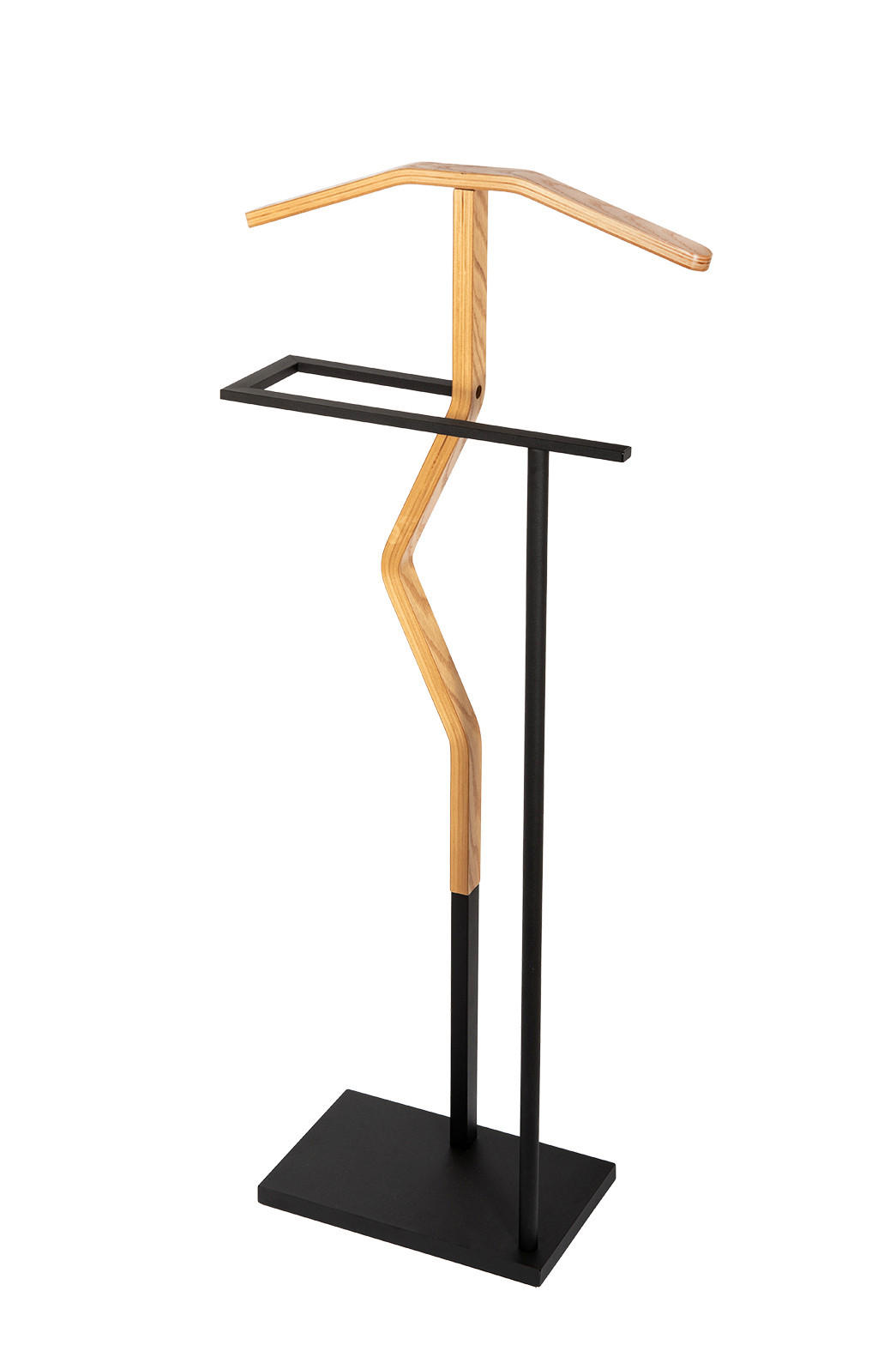 HERRENDIENER in Schwarz, Naturfarben 48/107/20 cm   - Schwarz/Naturfarben, KONVENTIONELL, Holzwerkstoff/Metall (48/107/20cm)