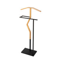 HERRENDIENER in Naturfarben, Schwarz 48/107/20 cm   - Schwarz/Naturfarben, KONVENTIONELL, Holzwerkstoff/Metall (48/107/20cm)