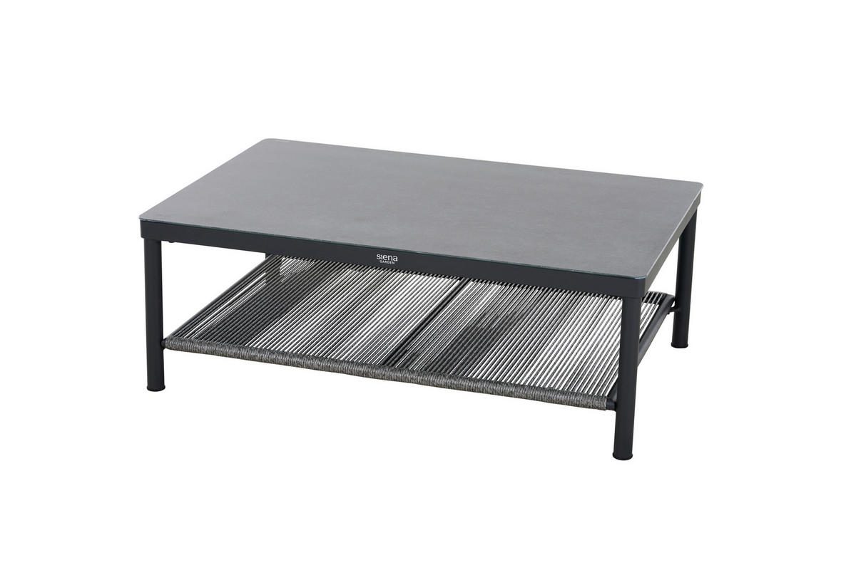 LOUNGEGARNITUR 4-teilig   145/76/73,5 cm Aluminium  - Grau, Basics, Kunststoff/Textil (145/76/73,5cm) - Siena Garden