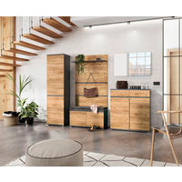 SCHUHSCHRANK Anthrazit, Eichefarben  - Eichefarben/Anthrazit, Design, Holzwerkstoff/Kunststoff (96/103/40cm)