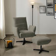 SESSEL in Chenille Graubraun  - Graubraun/Schwarz, Design, Textil/Metall (60/94/86cm) - Dieter Knoll