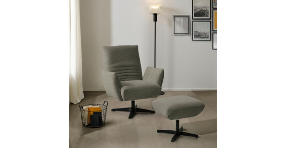 SESSEL in Chenille Graubraun  - Graubraun/Schwarz, Design, Textil/Metall (60/94/86cm) - Dieter Knoll