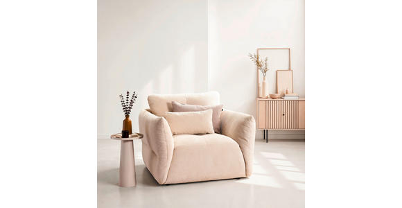 SESSEL in Webstoff Creme  - Creme/Schwarz, KONVENTIONELL, Textil/Metall (112/88/120cm) - Carryhome