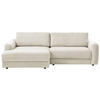ECKSOFA in Cord Creme  - Creme/Schwarz, Modern, Textil (176/250cm) - Trendmanufaktur