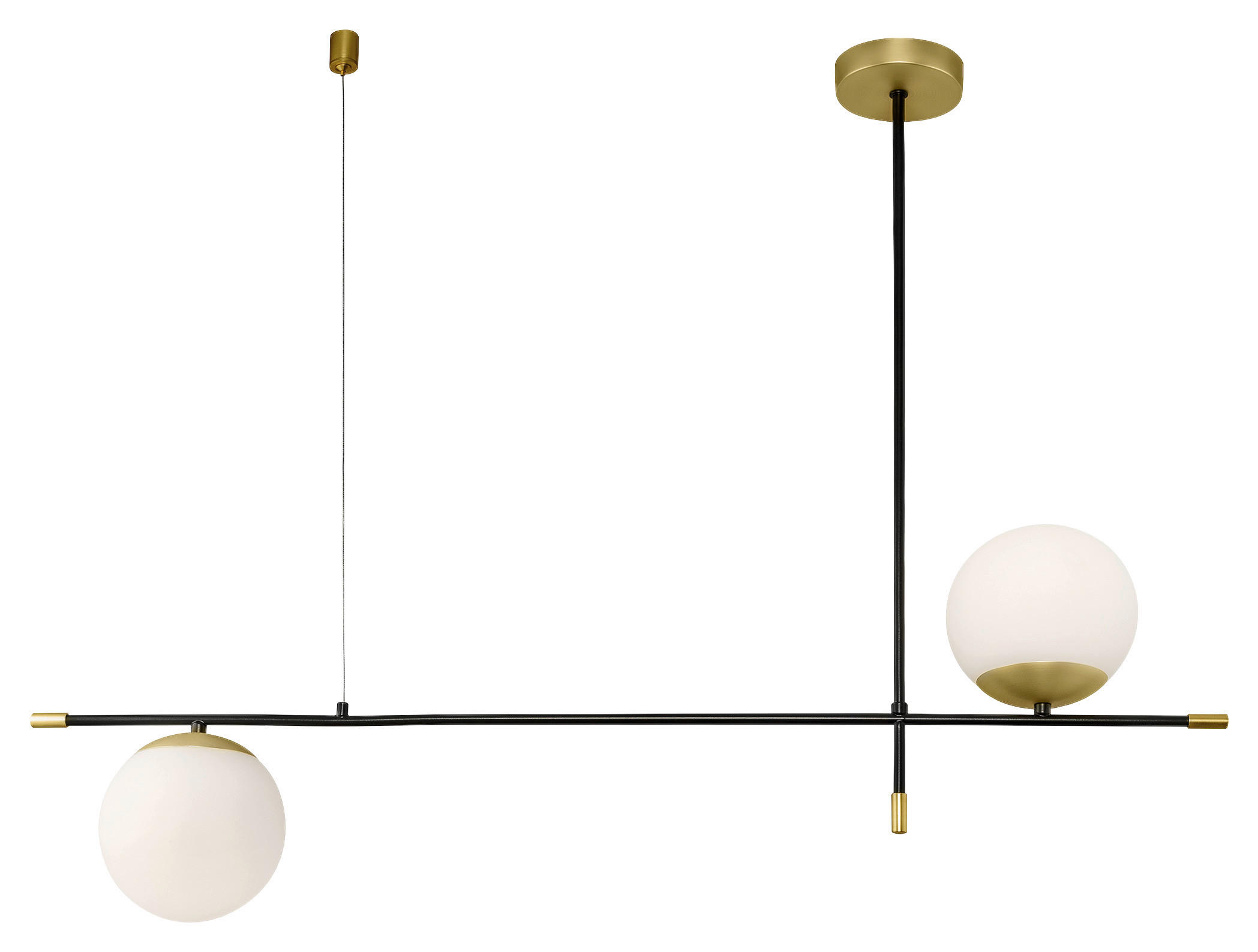 PENDELLEUCHTE 15/76/95 cm   - Goldfarben/Schwarz, Trend, Glas/Metall (15/76/95cm) - MAYTONI