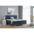 BOXSPRINGBETT 180/200 cm  in Blau  - Blau/Eichefarben, KONVENTIONELL, Holz/Textil (180/200cm) - Voleo