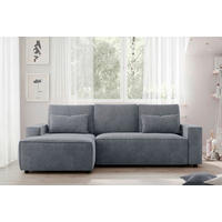 ECKSCHLAFSOFA  mit Rücken echt Chenille Anthrazit  - Anthrazit/Schwarz, MODERN, Kunststoff/Textil (154/247cm) - Livetastic