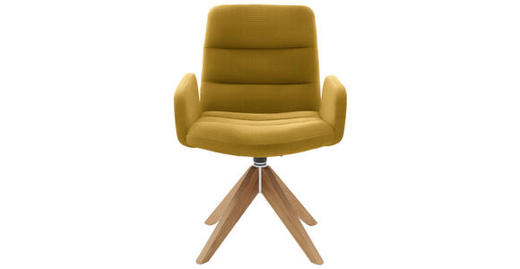 ARMLEHNSTUHL  in Cord  - Gelb/Naturfarben, Design, Holz/Textil (61/88/66cm) - Dieter Knoll