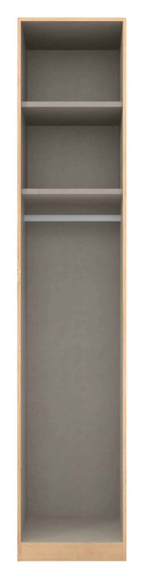 DREHTÜRENSCHRANK 47/229/54 cm 1-türig Sonoma Eiche  - Alufarben/Sonoma Eiche, MODERN, Holzwerkstoff (47/229/54cm) - Rauch Möbel