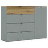 SIDEBOARD 136/99/41 cm  in Grün, Eiche Artisan  - Schwarz/Eiche Artisan, Modern, Holzwerkstoff/Metall (136/99/41cm) - Voleo