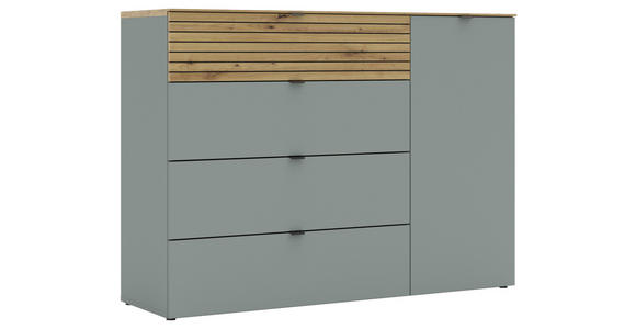 SIDEBOARD Grün, Eiche Artisan  - Schwarz/Eiche Artisan, MODERN, Holzwerkstoff/Metall (136/99/41cm) - Voleo