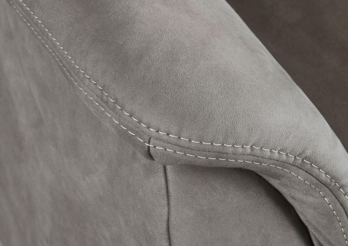 3-SITZER-SOFA in Mikrofaser Grau  - Beige/Alufarben, Konventionell, Textil/Metall (198/100/89cm) - Beldomo Comfort
