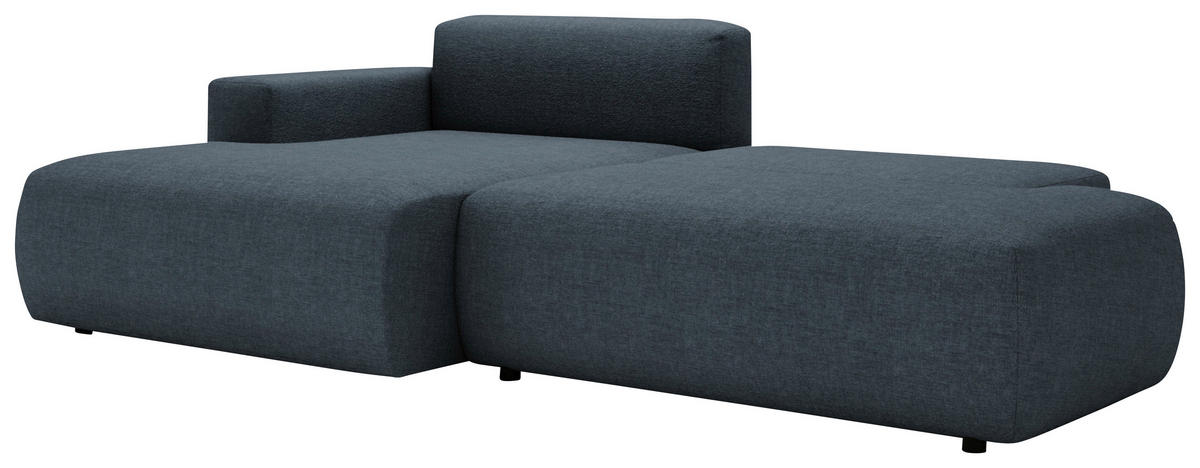 ECKSOFA ARTE Dunkelblau Chenille  - Schwarz/Dunkelblau, Design, Kunststoff/Textil (160/284cm) - Livetastic