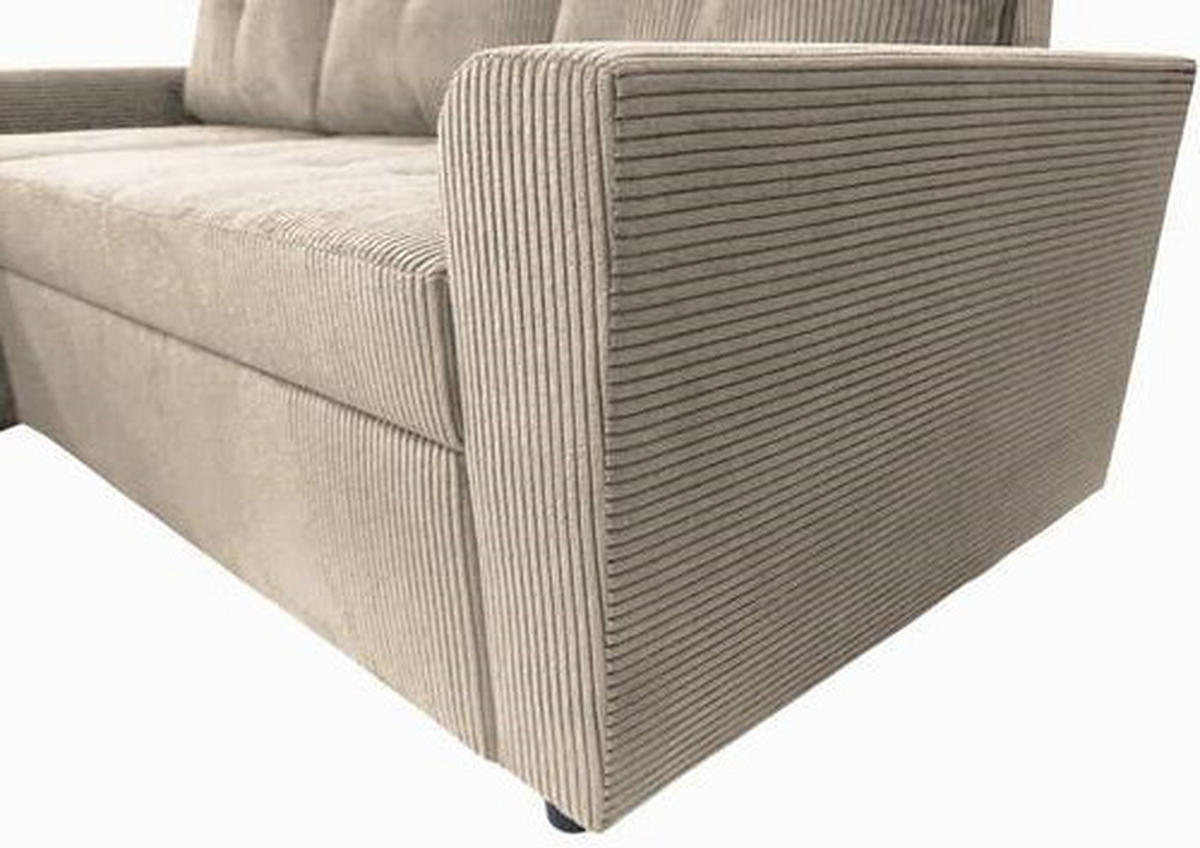 ECKSOFA in Cord Taupe  155/231 cm  - Taupe/Schwarz, Design, Kunststoff/Textil (155/231cm) - MID.YOU