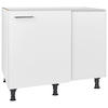 ECKUNTERSCHRANK 125/87/65 cm  - Edelstahlfarben/Weiß, MODERN, Holzwerkstoff/Metall (125/87/65cm) - Nobilia