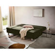 SCHLAFSOFA Flachgewebe Dunkelgrün  - Chromfarben/Dunkelgrün, Design, Holz/Textil (205/77-93/99cm) - Novel