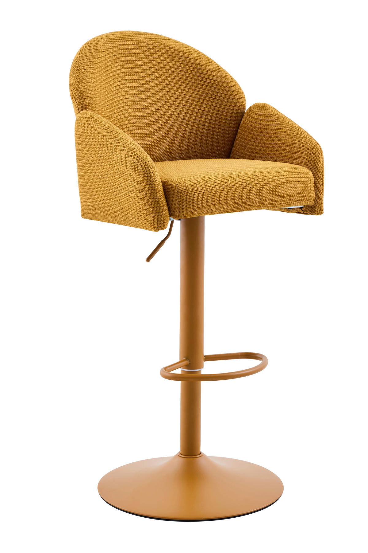 BARHOCKER-SET Webstoff Gelb Stahl erweiterbar, Sitzfläche 360° drehbar, inklusive Armlehnen  - Gelb, MODERN, Textil/Metall (53/96-117/57cm) - MID.YOU