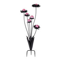 DECORAȚIUNE PENTRU GRĂDINĂ - lila/negru, Basics, sticlă/metal (42/109/32cm) - Ambia Home