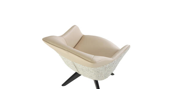 ARMLEHNSTUHL  in Chenille, Lederlook  - Beige/Creme, KONVENTIONELL, Holz/Textil (60/83/65cm) - Landscape