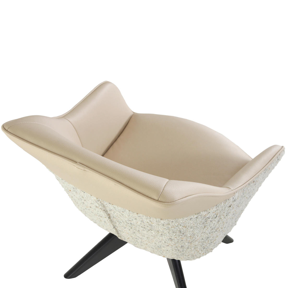 ARMLEHNSTUHL  in Chenille, Lederlook  - Beige/Creme, KONVENTIONELL, Holz/Textil (60/83/65cm) - Landscape