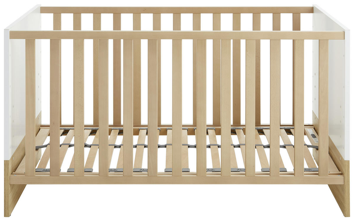 GITTERBETT Lennox Fresh 70/140 cm  - Eichefarben/Weiß, Basics, Holzwerkstoff (70/140cm) - Paidi