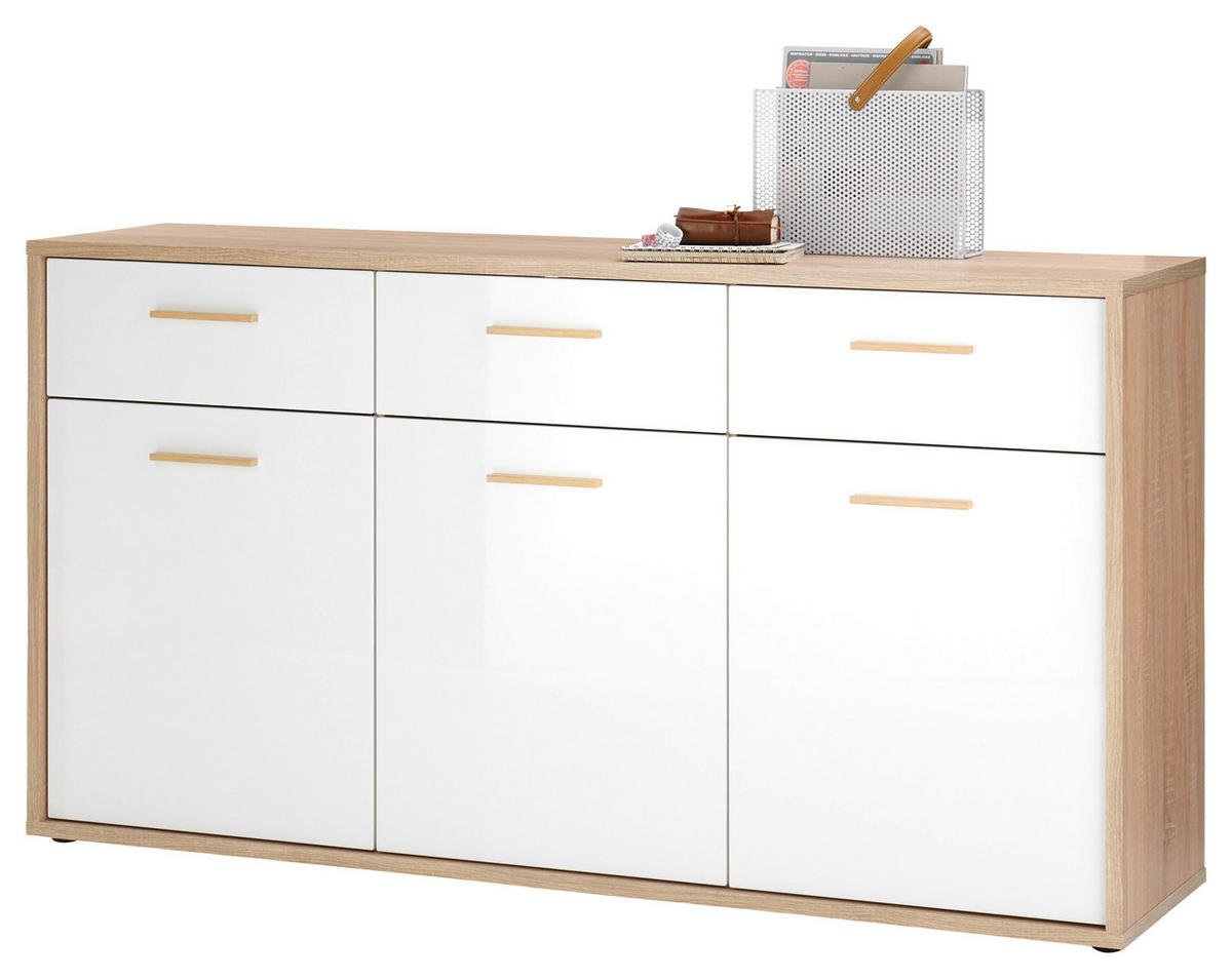 Sonoma online Hochglanz SIDEBOARD ➤ Weiß jetzt nur Eiche,