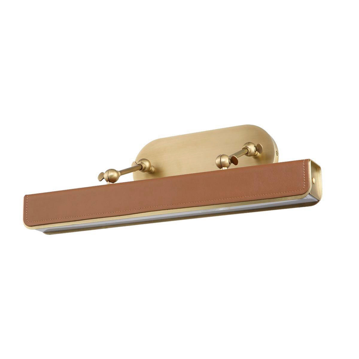 WANDLEUCHTE    - Messingfarben, KONVENTIONELL, Leder/Kunststoff (19,7/50,2/24,8cm) - Elstead Lighting