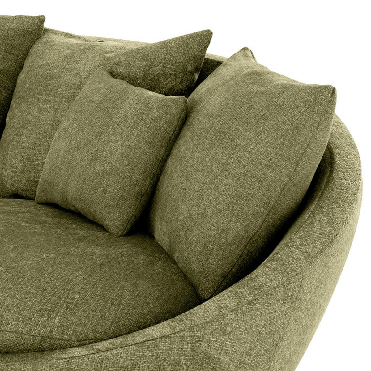 BIGSOFA in Chenille Grün  - Schwarz/Grün, Modern, Kunststoff/Textil (237/87/131cm) - Trendmanufaktur