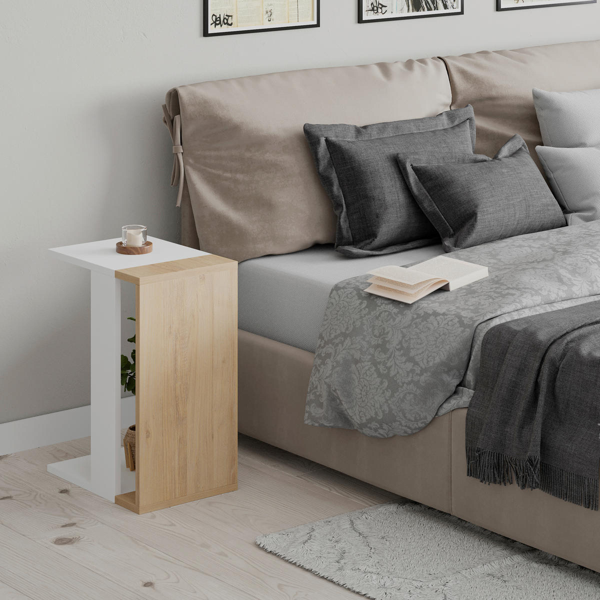 SOFFBORD - vit/ekfärgad, Design, trämaterial (30/57/40cm) - Livetastic
