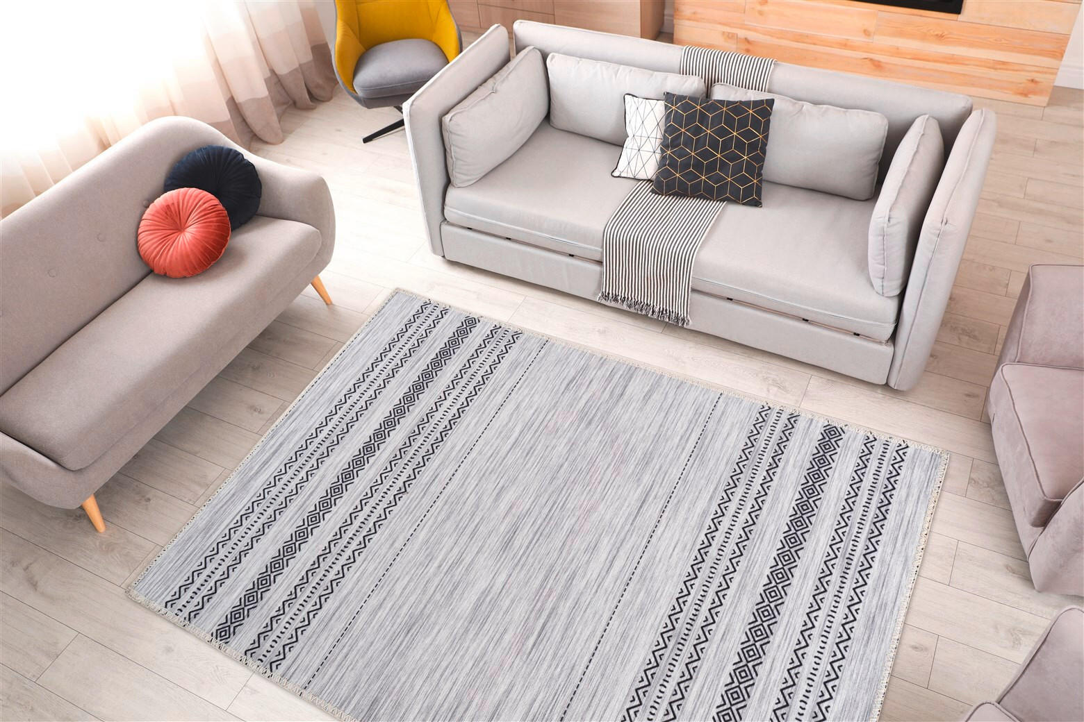 FLACHWEBETEPPICH 200/290 cm Grau  - Grau, Basics, Textil (200/290cm) - Novel