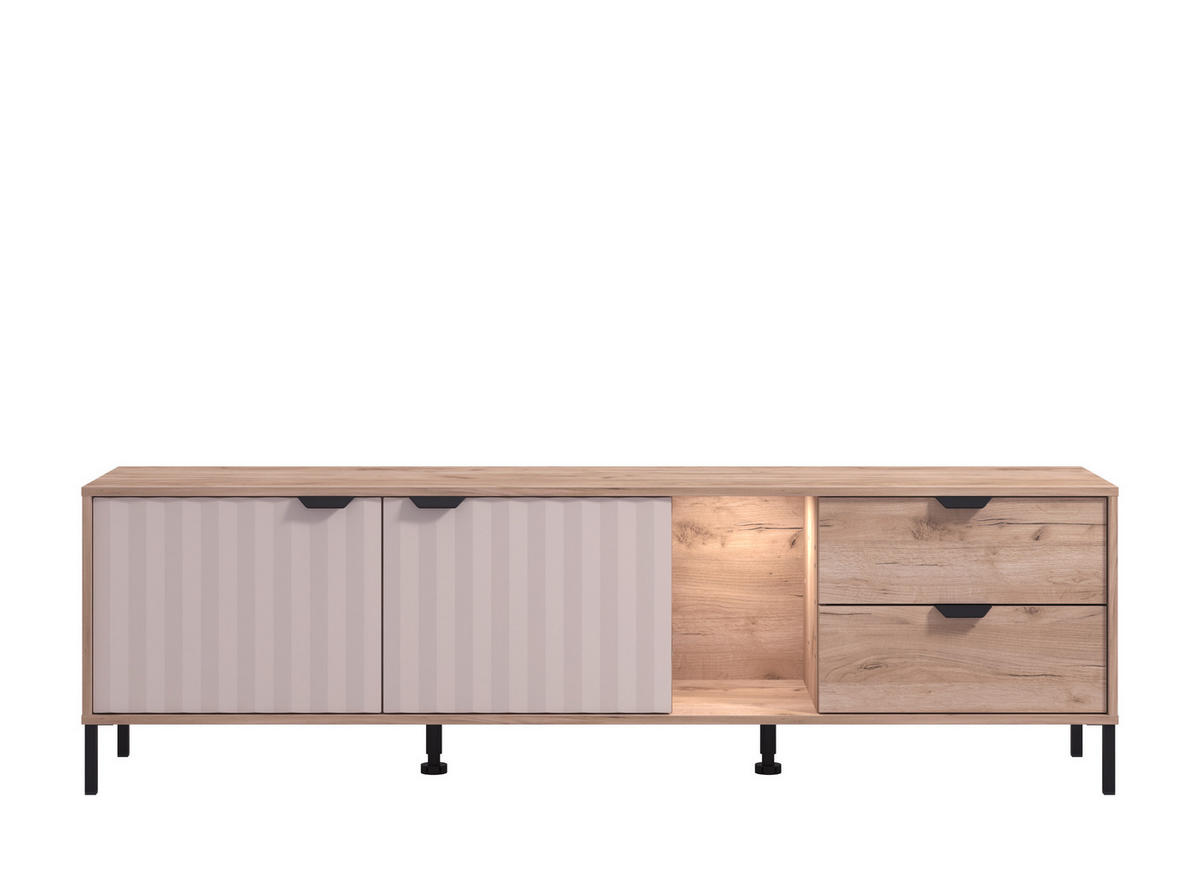 TV-ELEM 183/54/40 cm  - szürke tölgy/kasmír, Basics, faalapú anyag (183/54/40cm) - Hom`in
