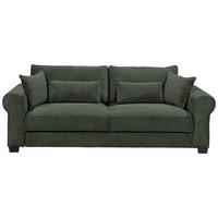 SCHLAFSOFA in Cord Dunkelgrün  - Dunkelgrün/Schwarz, Basics, Kunststoff/Textil (250/95/125cm) - MID.YOU