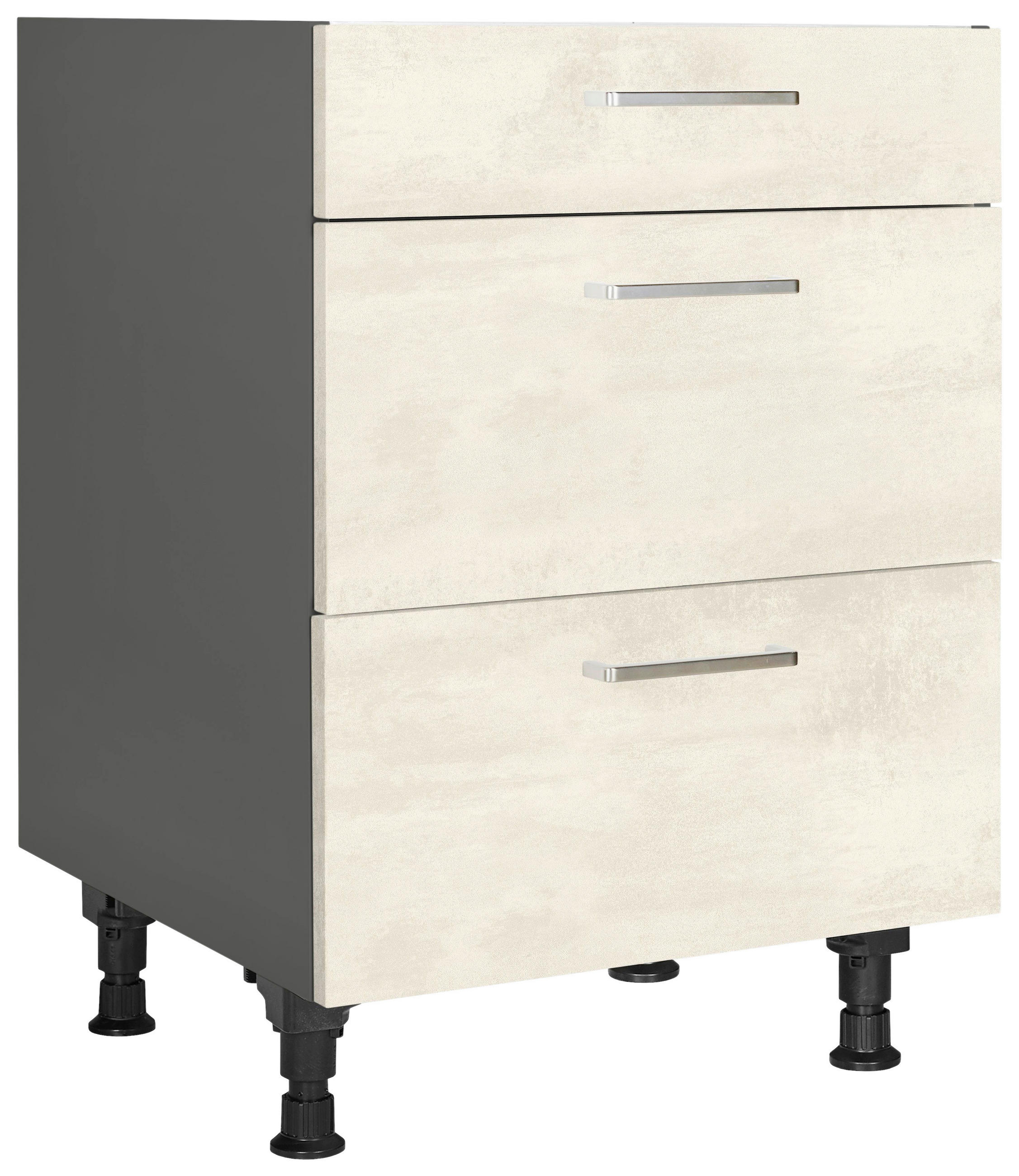 KOCHFELDUMBAUSCHRANK 60/87/56 cm  in Weiß  - Schieferfarben/Edelstahlfarben, MODERN, Holzwerkstoff/Metall (60/87/56cm) - Nobilia