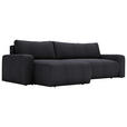 ECKSOFA in Cord Graphitfarben  - Schwarz/Graphitfarben, MODERN, Kunststoff/Textil (150/245cm) - Carryhome