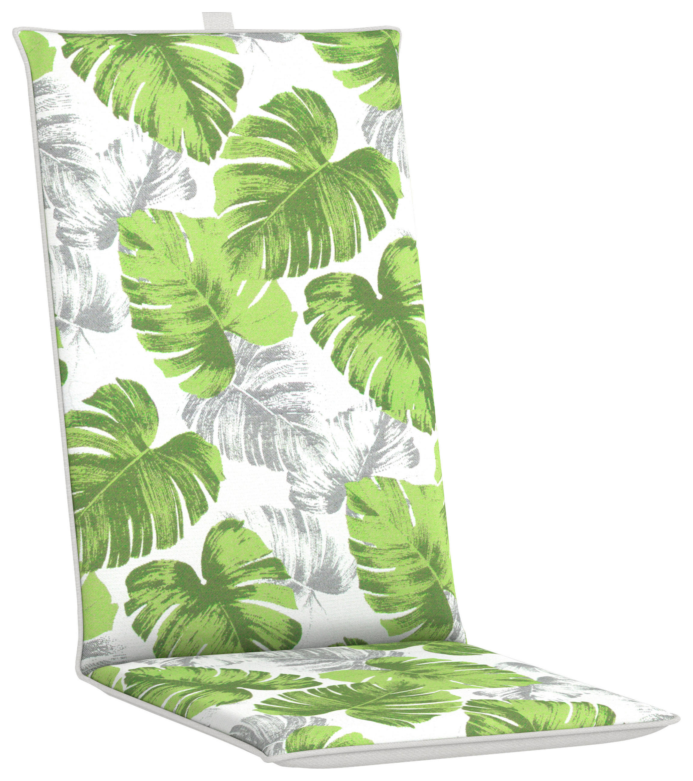 SESSELAUFLAGE in Grün, Weiß Blätter  - Weiß/Grün, Basics, Textil (48/5/120cm)