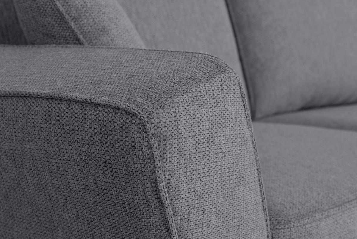 ECKSOFA in Flachgewebe Dunkelgrau  - Eichefarben/Dunkelgrau, Konventionell, Holz/Textil (265/159cm) - Carryhome