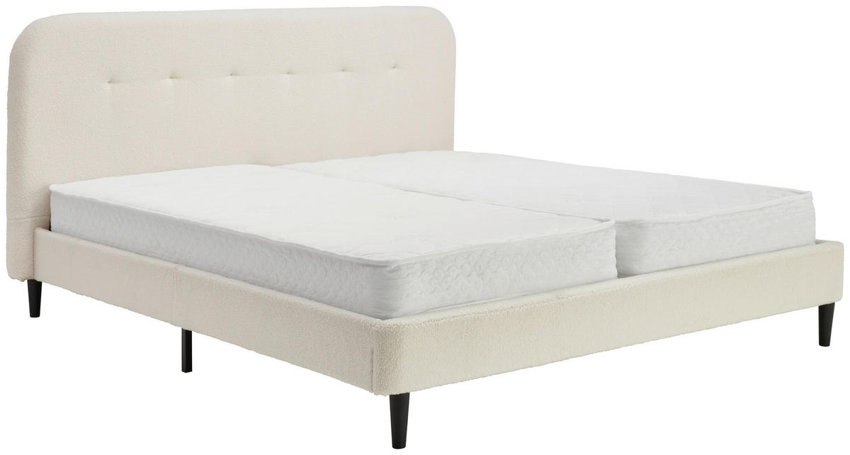 ČALÚNENÁ POSTEĽ, 180/200 cm, biela - čierna/biela, Modern, drevo/plast (180/200cm) - Livetastic