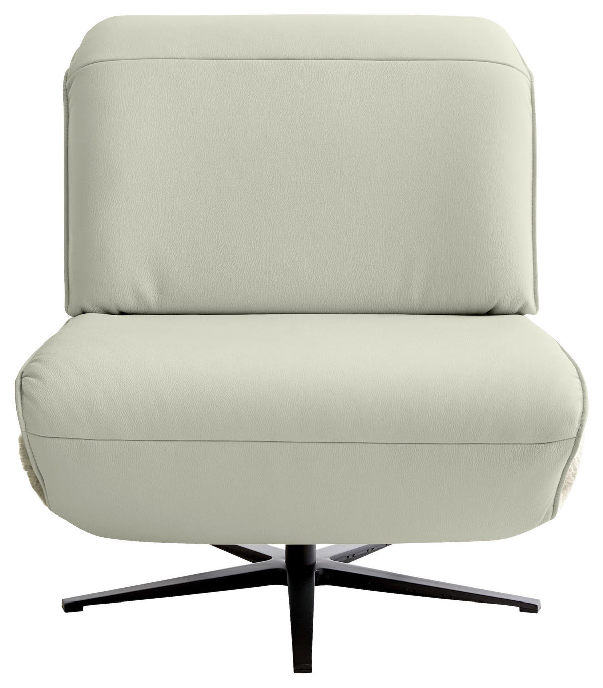 SESSEL in Hochflor Echtleder Weiß  - Schwarz/Weiß, Design, Leder/Textil (84/65/91cm) - Koinor