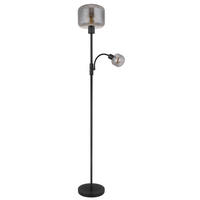 STEHLEUCHTE  25/165 cm   - Schwarz, Design, Glas/Metall (25/165cm) - Globo