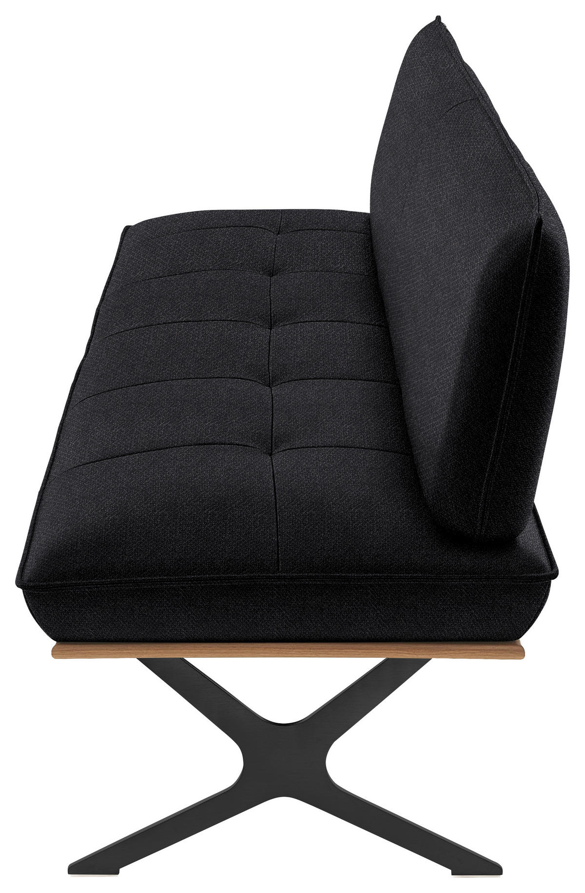 SITZBANK in Holz, Textil Schwarz, Nussbaumfarben  - Nussbaumfarben/Schwarz, Design, Holz/Textil (194/88/66cm) - Koinor