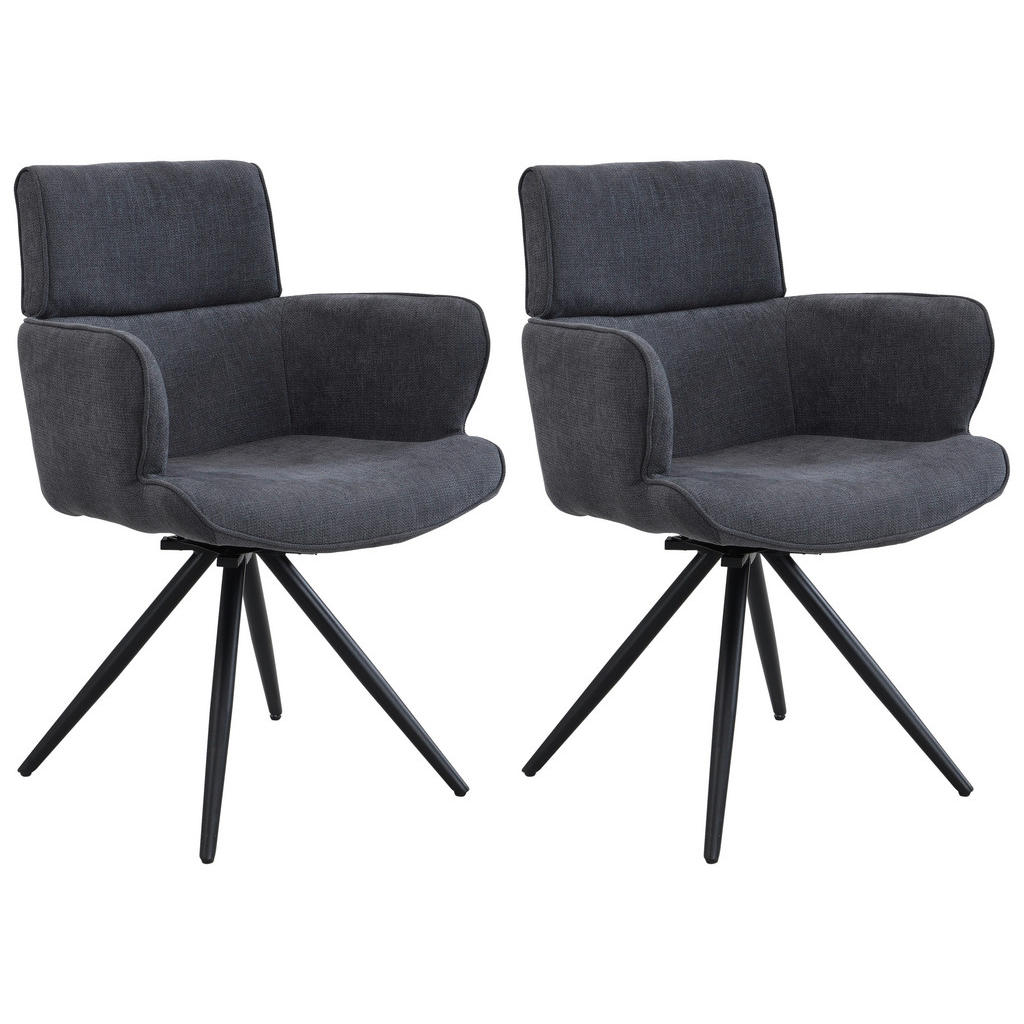 Armlehnstuhl Elis Webstoff Anthrazit, B: 62 Cm