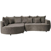 ECKSOFA Dunkelbraun Chenille  - Dunkelbraun/Schwarz, Design, Kunststoff/Textil (194/307cm) - Carryhome