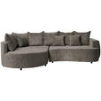 ECKSOFA  in Chenille Dunkelbraun  194/307 cm  - Dunkelbraun/Schwarz, Design, Kunststoff/Textil (194/307cm) - Carryhome
