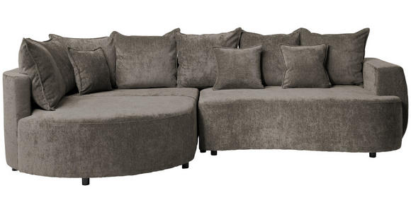 ECKSOFA  in Chenille Dunkelbraun  194/307 cm  - Dunkelbraun/Schwarz, Design, Kunststoff/Textil (194/307cm) - Carryhome